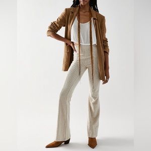 Free People Slim Pull-On Velvet Flare Pants